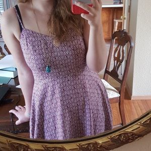 Geometric Print Fit & Flare Cami Dress